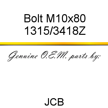 Bolt, M10x80 1315/3418Z