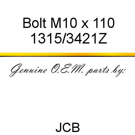 Bolt, M10 x 110 1315/3421Z