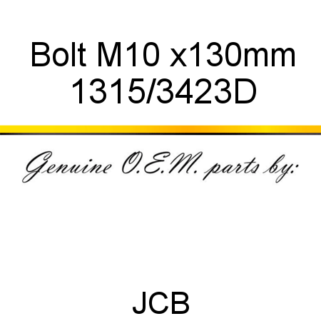 Bolt, M10 x130mm 1315/3423D