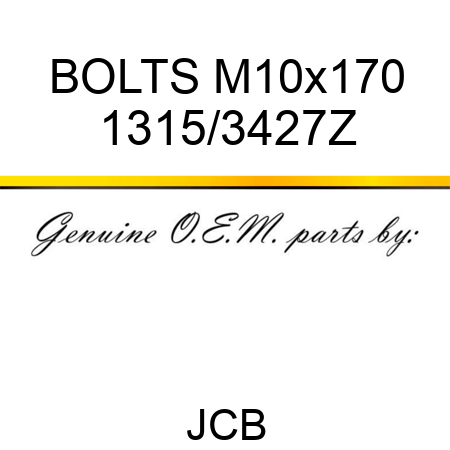 BOLTS M10x170 1315/3427Z