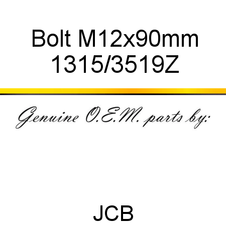 Bolt, M12x90mm 1315/3519Z