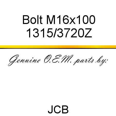 Bolt, M16x100 1315/3720Z