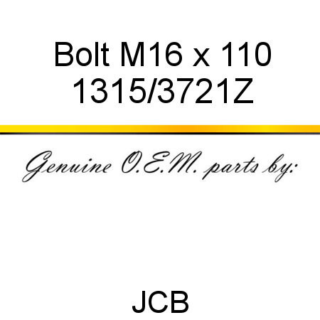 Bolt, M16 x 110 1315/3721Z