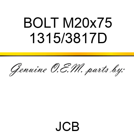 BOLT M20x75 1315/3817D