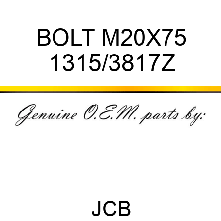 BOLT M20X75 1315/3817Z