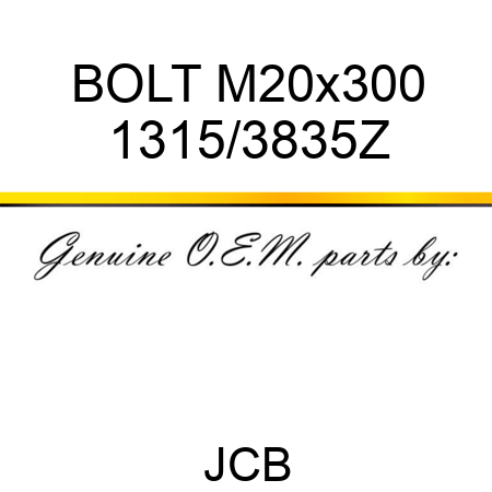 BOLT M20x300 1315/3835Z
