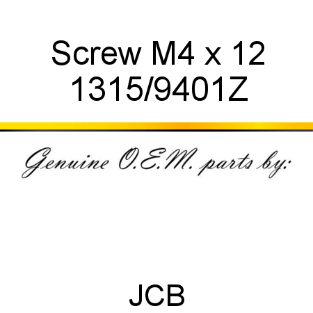 Screw, M4 x 12 1315/9401Z