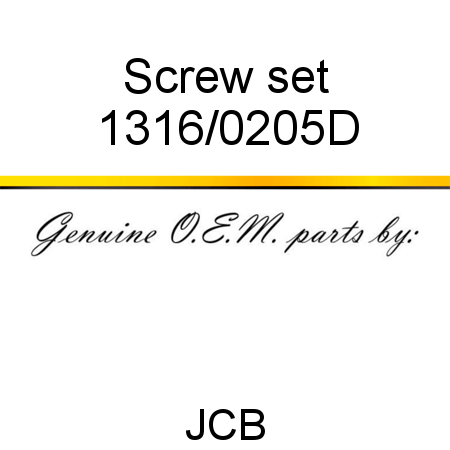 Screw, set 1316/0205D