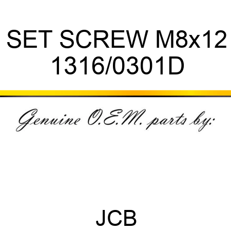 SET SCREW M8x12 1316/0301D