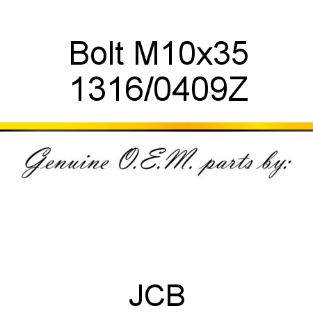 Bolt, M10x35 1316/0409Z