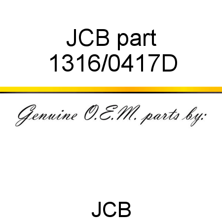 JCB part 1316/0417D