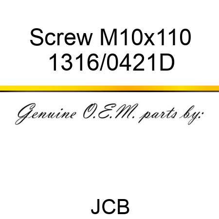 Screw M10x110 1316/0421D