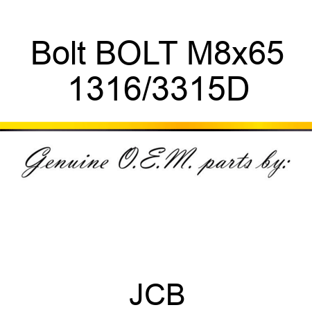 Bolt BOLT M8x65 1316/3315D