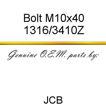 Bolt, M10x40 1316/3410Z