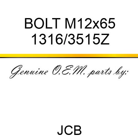 BOLT M12x65 1316/3515Z