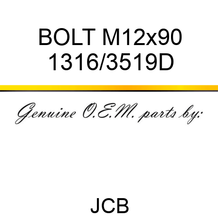BOLT M12x90 1316/3519D