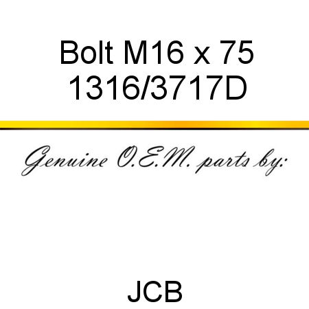 Bolt, M16 x 75 1316/3717D