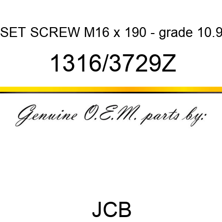 SET SCREW M16 x 190 - grade 10.9 1316/3729Z