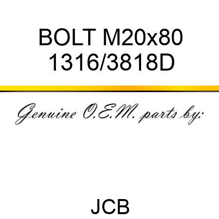 BOLT M20x80 1316/3818D