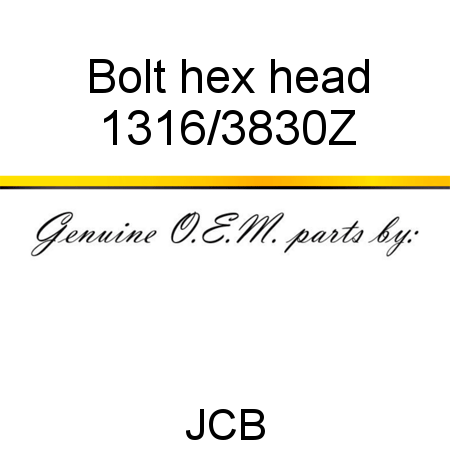 Bolt, hex head 1316/3830Z