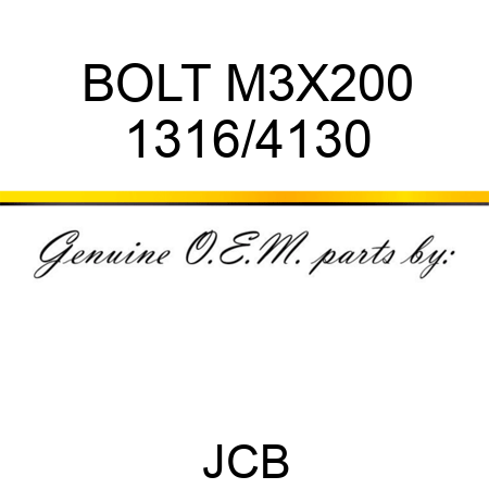 BOLT M3X200 1316/4130