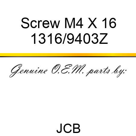 Screw M4 X 16 1316/9403Z