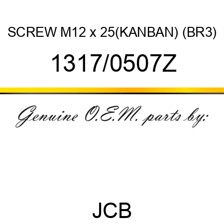 SCREW M12 x 25(KANBAN) (BR3) 1317/0507Z