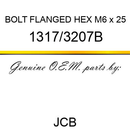 BOLT FLANGED HEX M6 x 25 1317/3207B