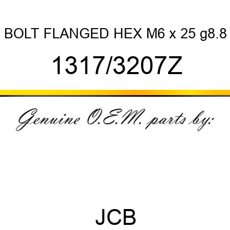 BOLT FLANGED HEX M6 x 25 g8.8 1317/3207Z