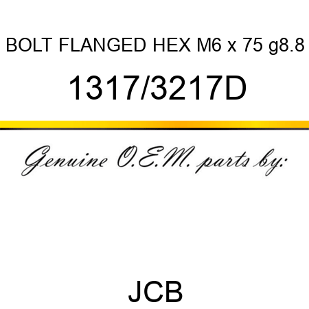 BOLT FLANGED HEX M6 x 75 g8.8 1317/3217D