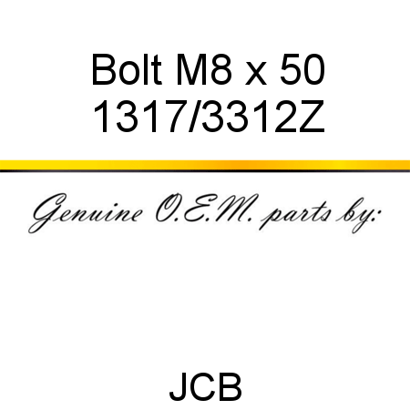Bolt, M8 x 50 1317/3312Z