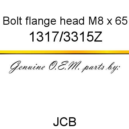 Bolt, flange head, M8 x 65 1317/3315Z