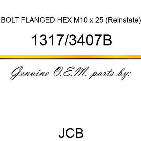 BOLT FLANGED HEX M10 x 25 (Reinstate) 1317/3407B