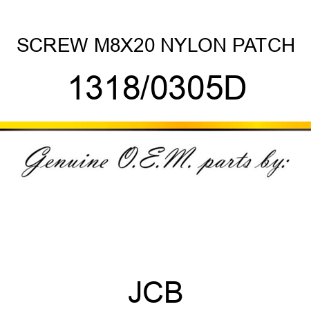 SCREW M8X20 NYLON PATCH 1318/0305D
