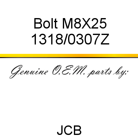Bolt, M8X25 1318/0307Z