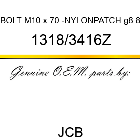 BOLT M10 x 70 -NYLONPATCH g8.8 1318/3416Z