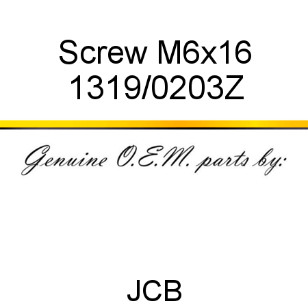 Screw, M6x16 1319/0203Z