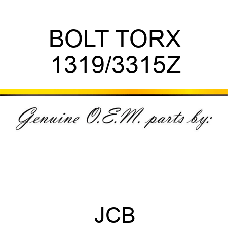 BOLT TORX 1319/3315Z