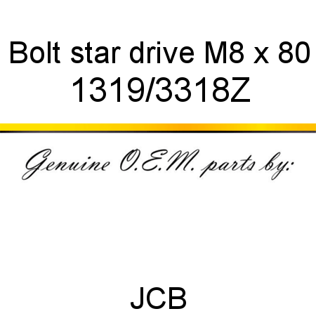 Bolt, star drive, M8 x 80 1319/3318Z