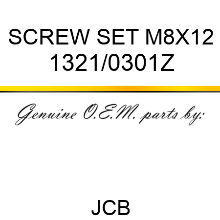 SCREW SET M8X12 1321/0301Z