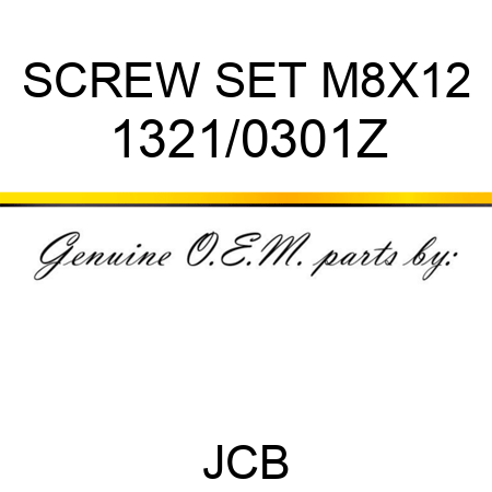 SCREW SET M8X12 1321/0301Z