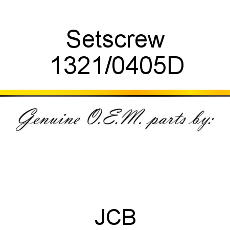 Setscrew 1321/0405D
