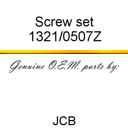 Screw, set 1321/0507Z