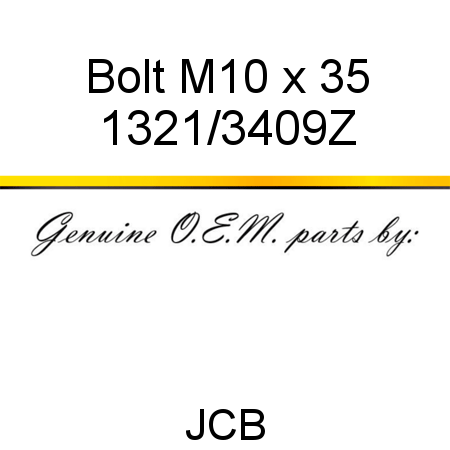 Bolt, M10 x 35 1321/3409Z