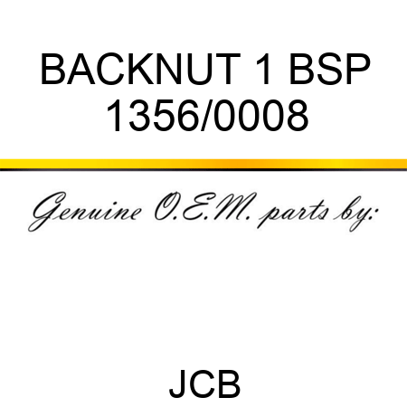 BACKNUT 1 BSP 1356/0008