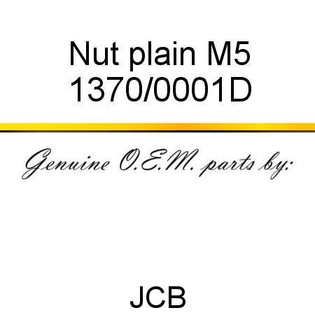 Nut, plain M5 1370/0001D