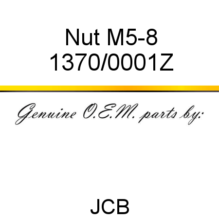 Nut, M5-8 1370/0001Z