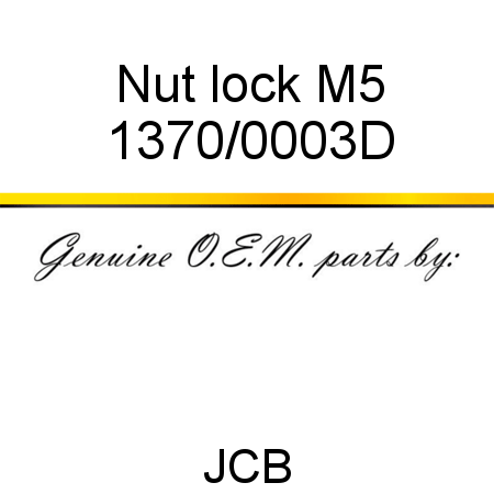 Nut, lock M5 1370/0003D