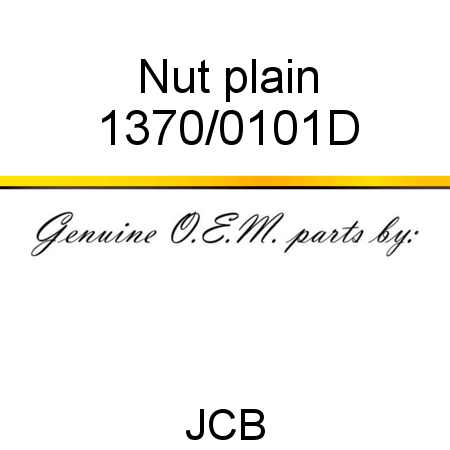 Nut, plain 1370/0101D