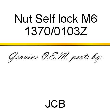 Nut, Self lock, M6 1370/0103Z